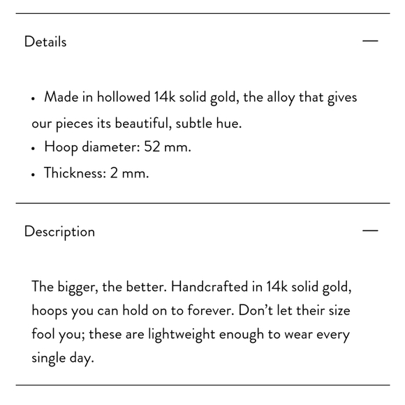 Mejuri 14K yellow gold Oversized Thin Hoops - Picture 2 of 6